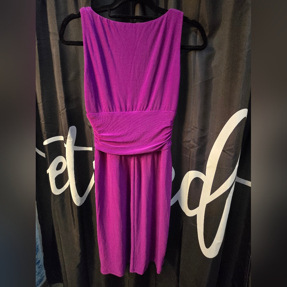 Chaps Vibrant Purple Asymmetrical Dress - Picture 2 of 4